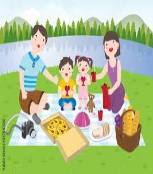 Family Having Picnic In The Park. Vector Cartoon Illustration. Stock Vector  | Adobe Stock